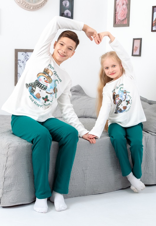 Sleepwear (unisex) “Family look”, winter, 6076-F-2 HC p-12643