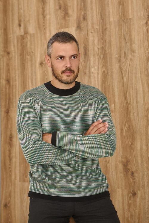 Чоловічий в’язаний джемпер з бавовняної пряжі